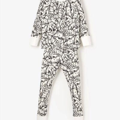 Conjunto de pijama orgánico de manga larga con camiseta y calzas - Cachorros dálmatas