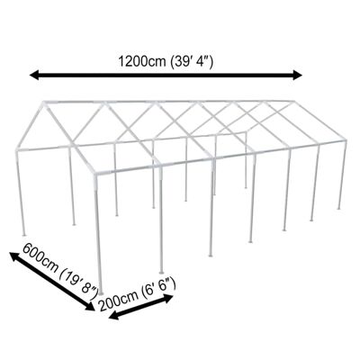 Structure en acier pour tente de réception 12 x 6 m