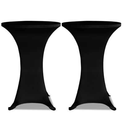 High table cover Stretch Ø70cm Black (2 pieces)