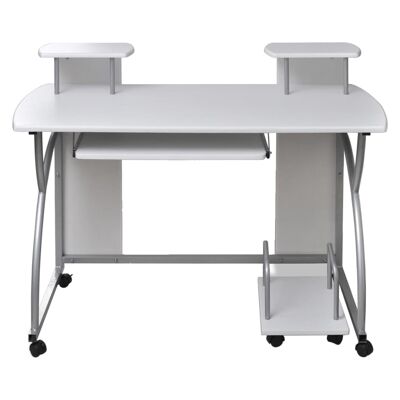 Bureau informatique étudiant 120 x 60 cm (blanc)