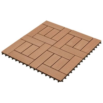 Dalles de terrasse 11 pièces 30 x 30 cm WPC 1 m2 marron