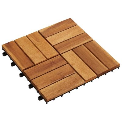 Dalles de terrasse 30 x 30 cm Acacia lot de 30