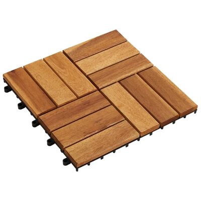 Dalles de terrasse 30 x 30 cm Acacia lot de 20