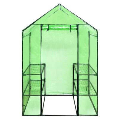 Garden shed with four shelves
