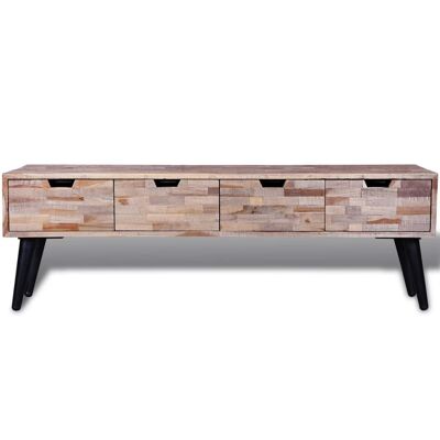 Mueble de TV con cuatro cajones de teca reciclada