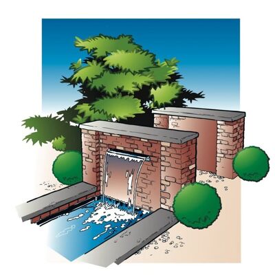 Cascade Ubbink Niagara 60 cm en acier inoxydable