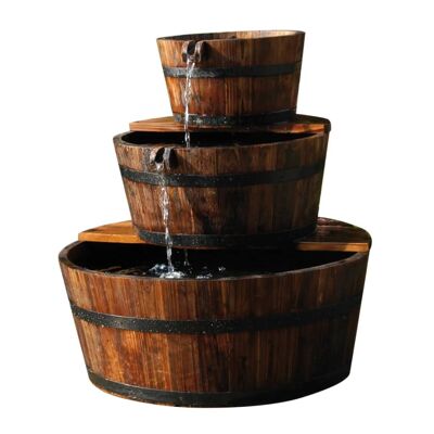 Fontaine cascade Ubbink 3 tonneaux en bois