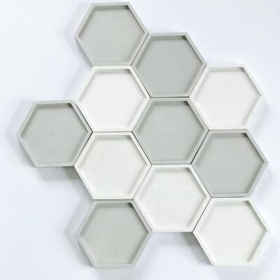 Bandeja hexagonal de hormigón (gris)
