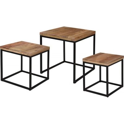 Home&Styling Bijzettafels 3 st mangohout