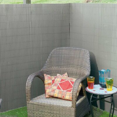 Naturaleza Tuinscherm dubbelzijdig 1x3 m PVC gris
