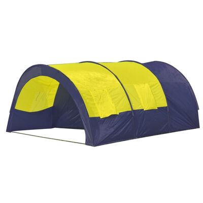 Polyester Kampeertent 6-persoons (blauw/geel)