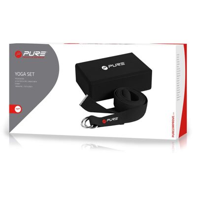 Pure2Improve Yogablok en -band zwart