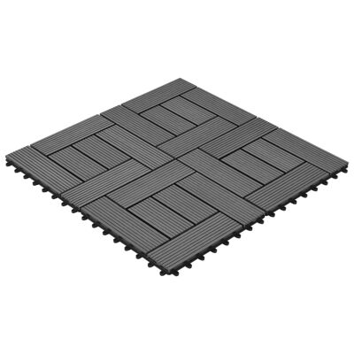 Terrastegels 11 piezas 30 x 30 cm WPC 1 m2 (grijs)