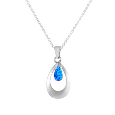 Collier délicat en forme de larme d'ormeau