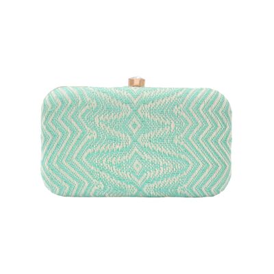 Borsa etnica in tessuto verde acqua