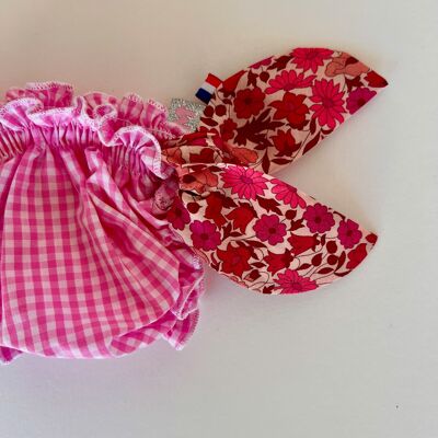 Costume da bagno rosa a quadretti e motivo Liberty Poppy lampone