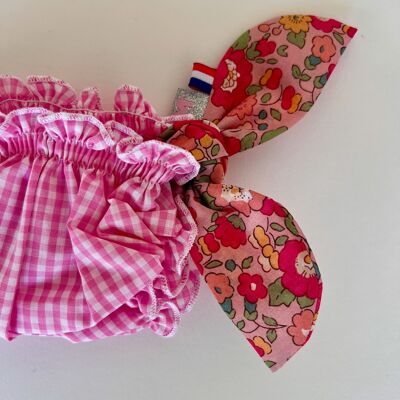 Costume da bagno Betsy Meadow con stampa liberty e motivo a quadretti rosa