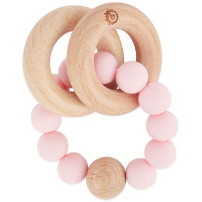 Teether with silicone chain rose