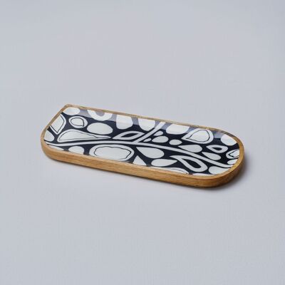 Monochrome Small Serving Platter with Enamel