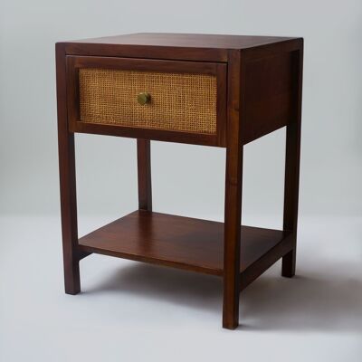 Comodino Hattie a 1 cassetto in legno naturale