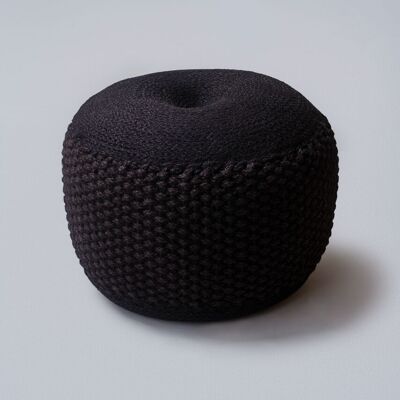 Pouf en tricot noir