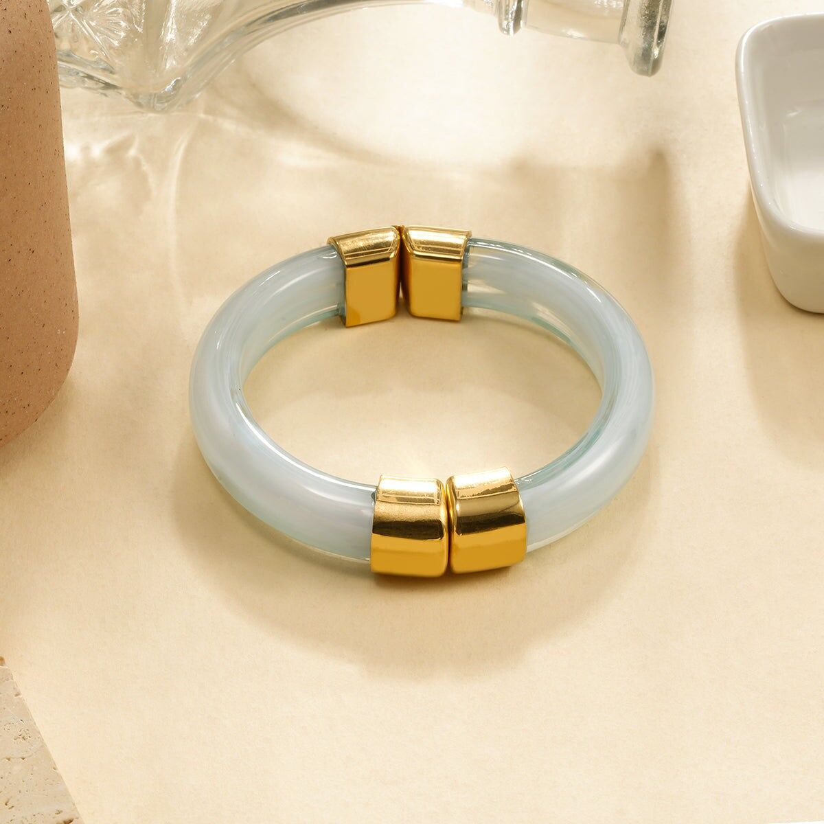 Bracciale magnetico apribile in resina blu