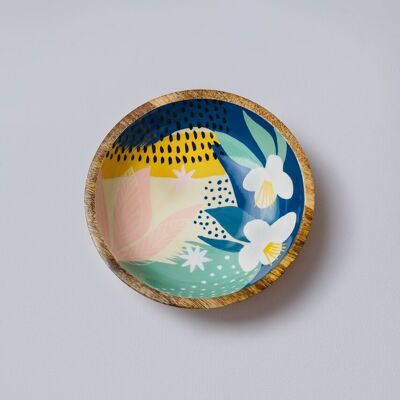 Jasmine Handpainted Wood Bowl
