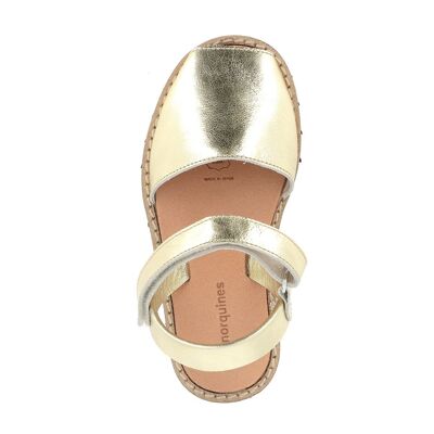 Avarca Velcro Metal Dorado