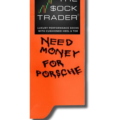 Besoin d'argent pour Porsche - Orange fluo - Chaussettes de luxe performantes
