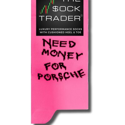 Besoin d'argent pour Porsche - Rose fluo - Chaussettes de luxe performantes