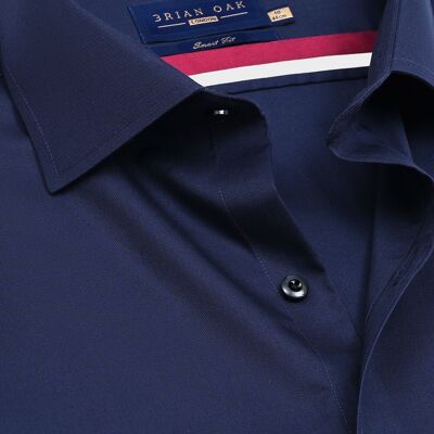 Camicia da abito in cotone blu navy facile da stirare