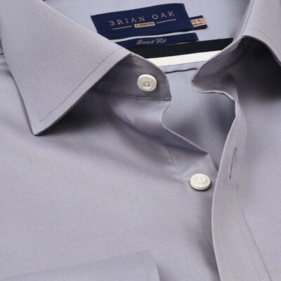 Camicia elegante in cotone grigio facile da stirare