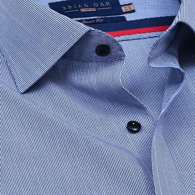 Camisa con estampado de cuadros azul rey