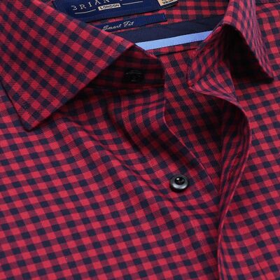 Camisa a cuadros vichy granate de plancha fácil