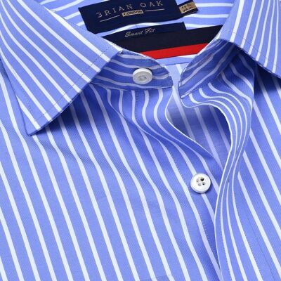 Chemise en coton à rayures bleu ciel