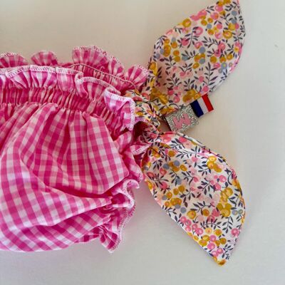 Costume da bagno Wiltshire con motivo a quadretti rosa e motivo Liberty