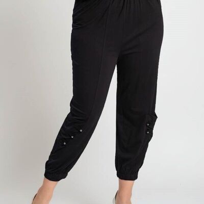 Pantalones holgados negros de talla grande (B183&NOIR)