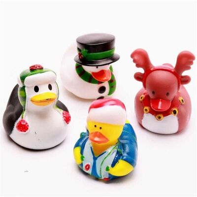 Patitos de goma navideños - Juego de 12 - Patitos de goma