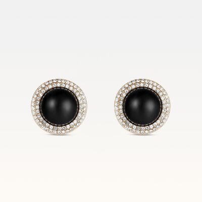 Pendientes chapados en oro MB Mallory Noir