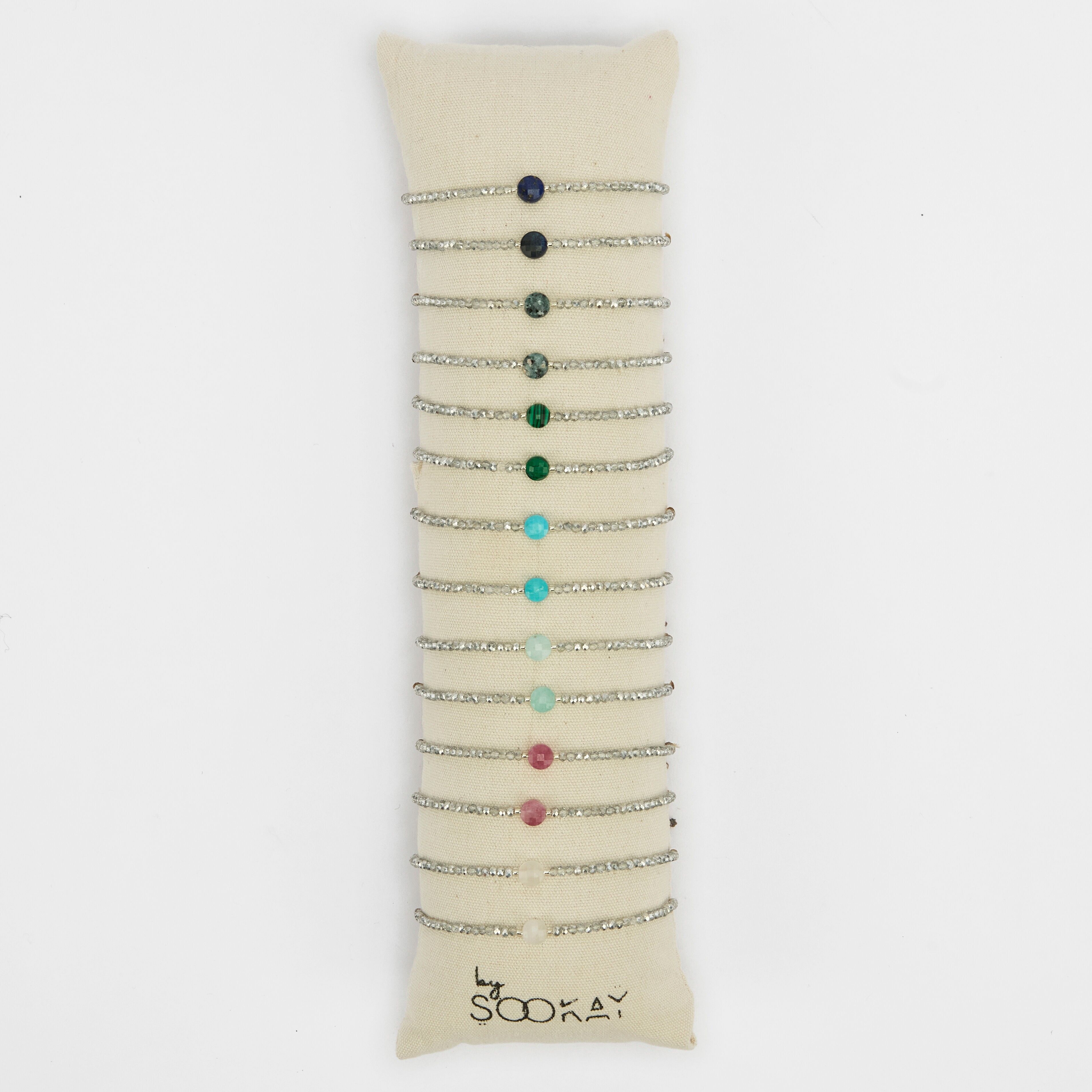 großes rundes Natursteinarmband handgefertigt