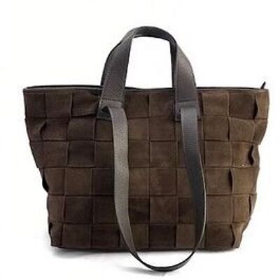 Borsa a tracolla in pelle scamosciata intrecciata FW25