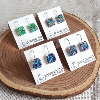 Modernist geometric hook earrings