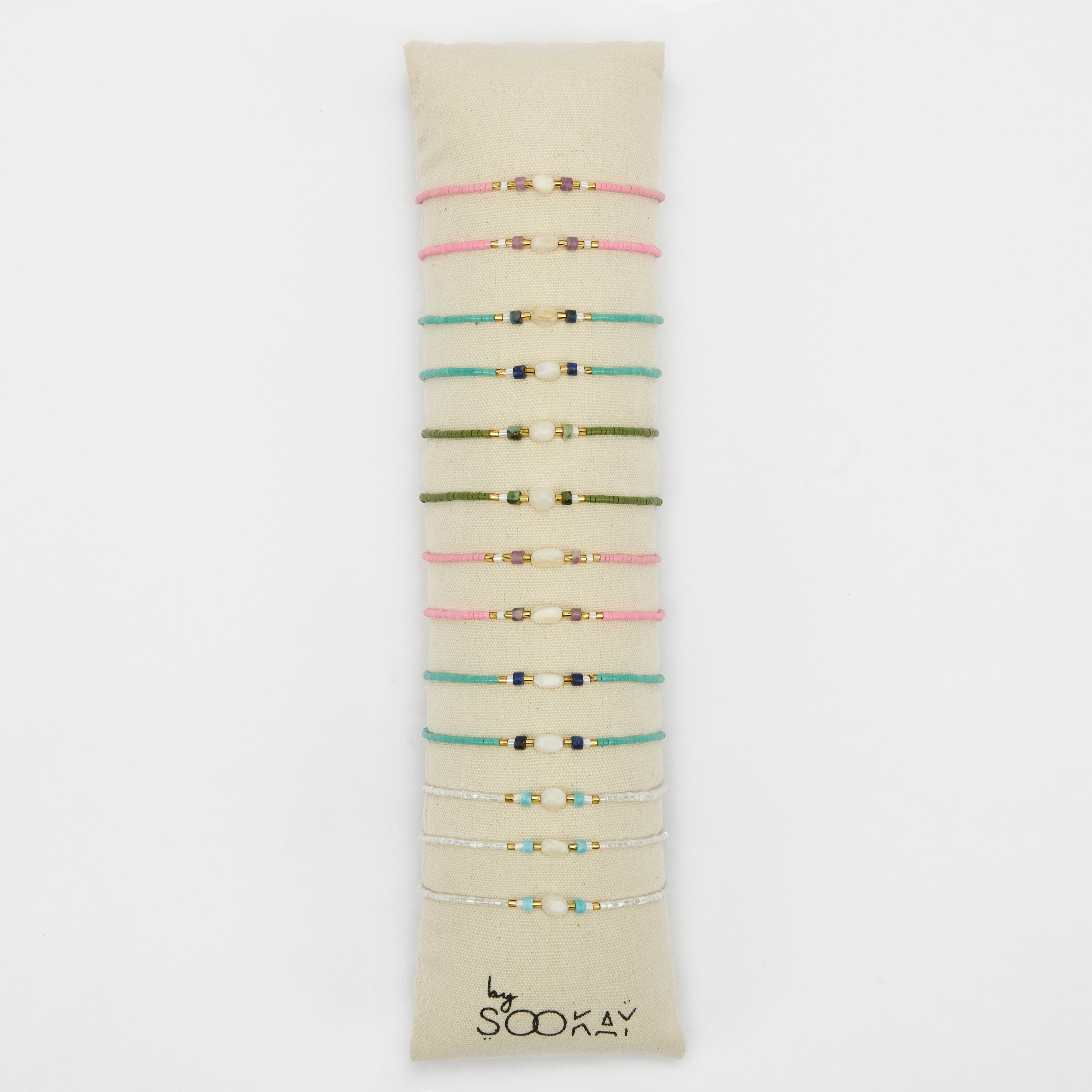 Rohe Perlmuttarmbänder, weiche Perlen, handgefertigt