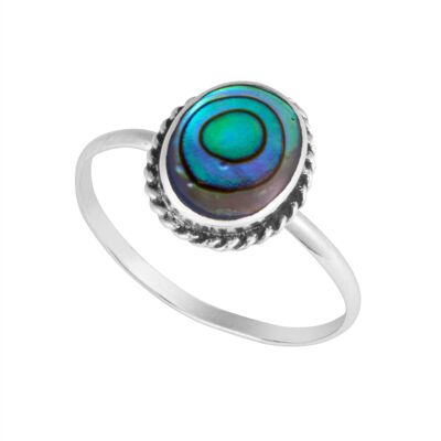 Dainty Abalone Oval Ring