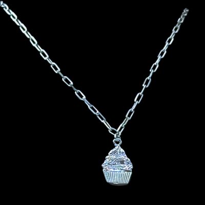 Collar de Cupcake - Mediano - Plata