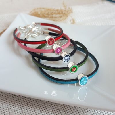 Round "Millefiori" bracelet in assorted colors