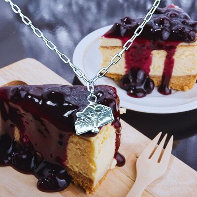 Collar de tarta de queso - Charm individual - Plata
