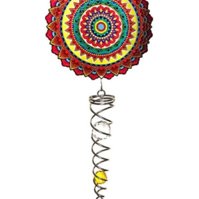 Moulin à vent, Spin Art, Mandala Mexico Artist Crystal Tale, ACTMEX0800, longueur totale environ. 60 cm