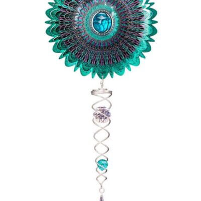 Molino de viento, arte giratorio, artista espacial Crystal Mandala Crystal Tail, ACTMSP0800, longitud total 60 cm