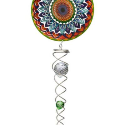 Moulin à vent, Spin Art, Mandala Rainbow Artist Crystal Tale, ACTMRA0800, longueur totale 60 cm